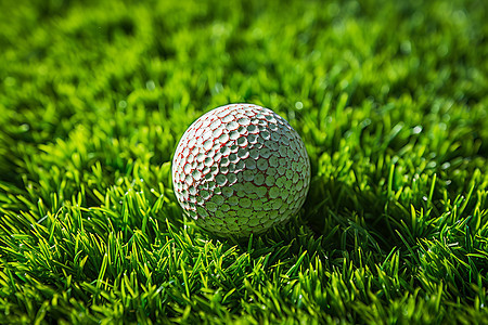 绿草中的高尔夫球背景图片