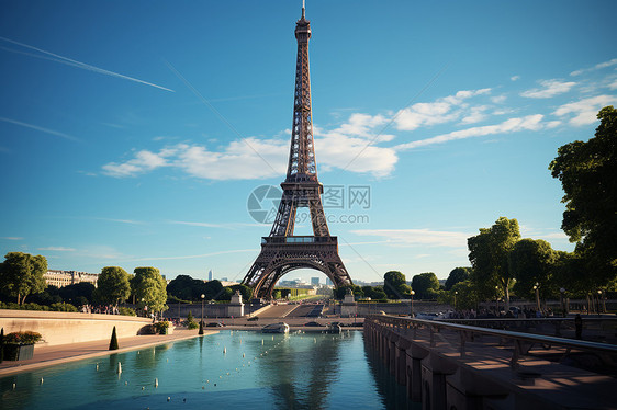 巴黎铁塔旁的风景图片