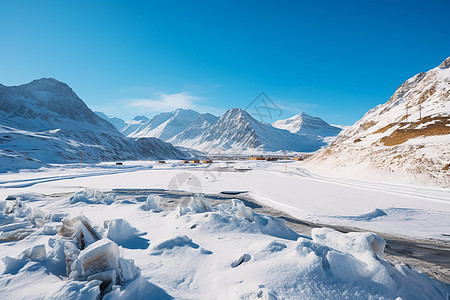 白雪皑皑冰川峰顶图片