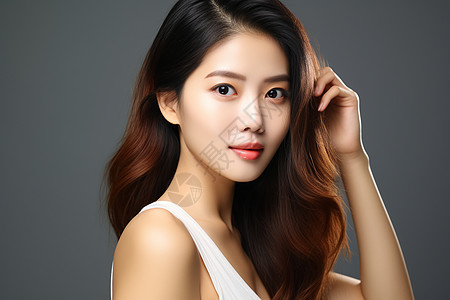 清新容颜的亚洲女子图片