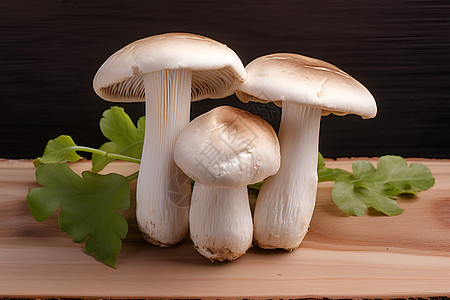菜板上的蘑菇食材背景图片