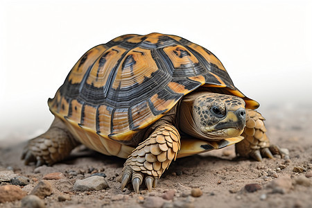 缓慢爬行的希腊陆龟背景图片
