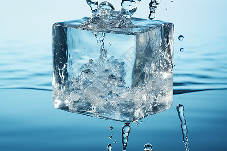 清凉解渴的冰块背景图片