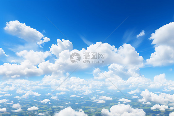 天空中浮动的白云图片