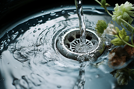 水槽里的流淌的水图片