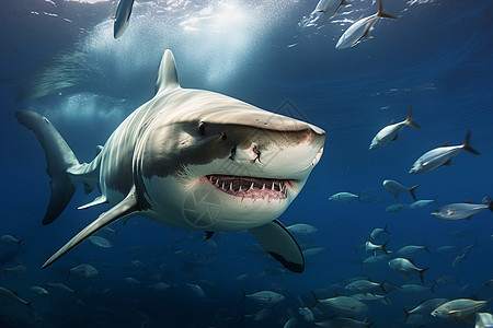 潜入深海的鲨鱼图片