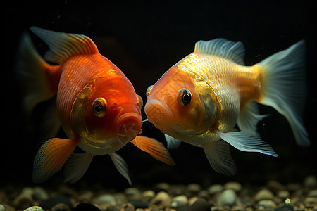 水族馆中的金鱼图片