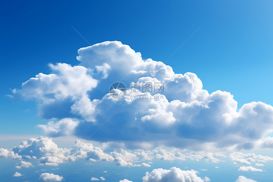 云朵漂浮在天空图片