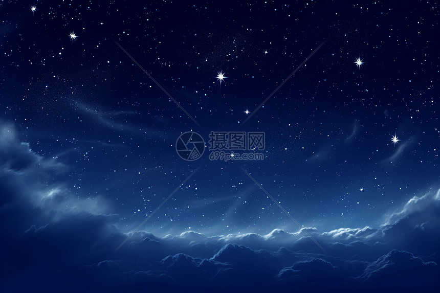 星光璀璨的夜空图片