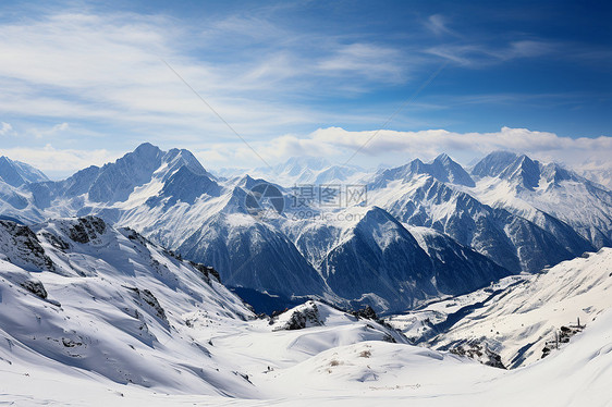 冬季的雪山风景图片