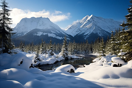 雪山之美背景图片