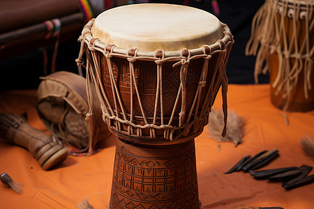 手工制作的非洲鼓图片