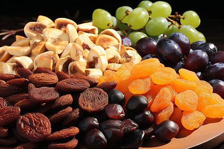 健康的葡萄和坚果图片