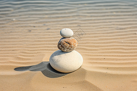 沙滩上的石头图片