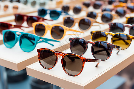 多种多样的太阳镜商铺背景图片