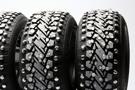 冬季安全驾驶的防滑汽车轮胎背景图片