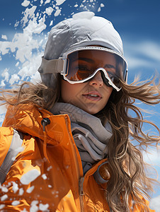 滑雪场的滑雪女子图片