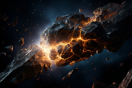 陨石碰撞爆炸背景图片