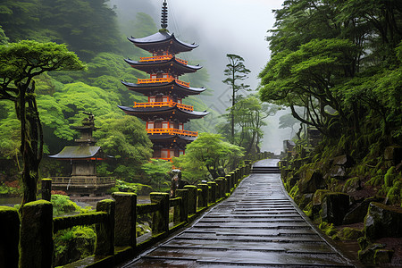 美丽的古建筑风景优美的山谷古建筑景观背景