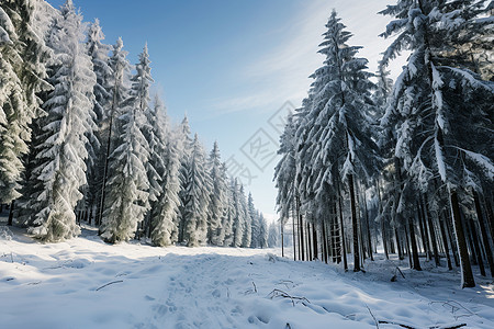 冬季雪路背景图片