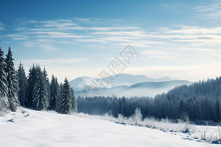 大雪覆盖的美景图片