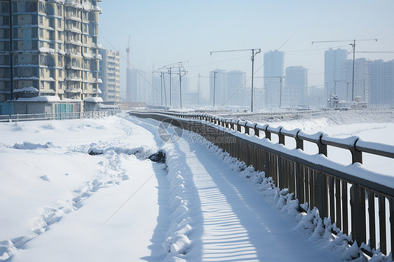 冬日里的城市街道图片