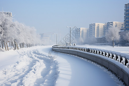 冬日白雪道路.图片