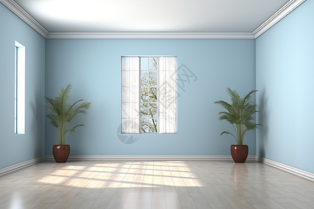 浅蓝墙上的简约空间背景图片