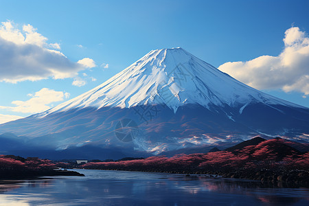 清晨的富士山背景图片