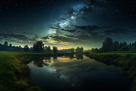 夜晚的星空夏夜星河背景
