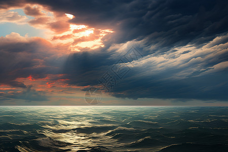 日落时分的海洋图片