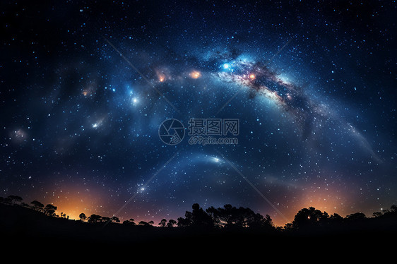 夜晚的星系图片