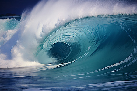 海中蔚蓝的巨浪图片