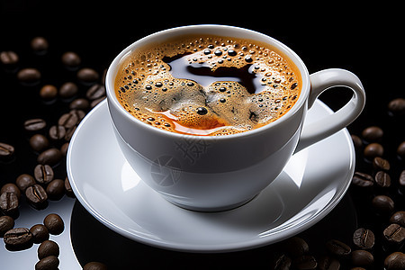 清晨新鲜的浓缩咖啡图片