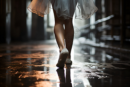 雨中白衣舞者图片