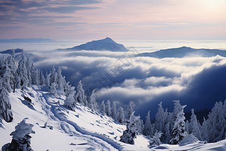 冬日山脉的静谧之美图片