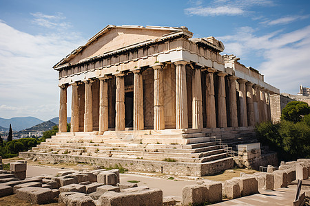 雅典神殿的壮丽遗迹图片