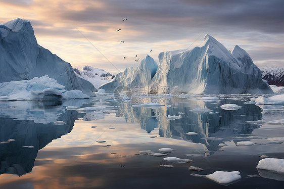 蓝天上的冰川图片