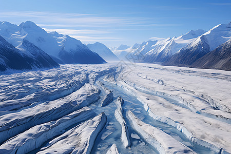 壮丽的冰川山谷图片