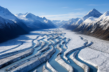 冰雪河谷背景图片