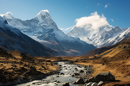 雪山与山谷图片