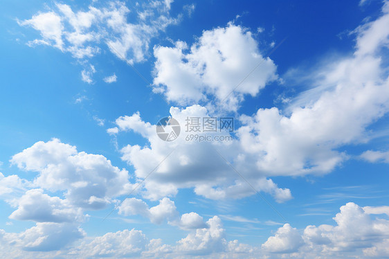 蓝天上的朵朵白云图片