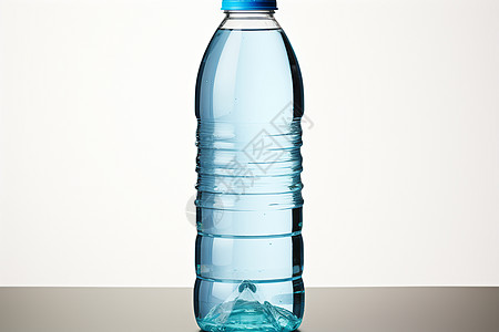 透明瓶身中的蓝色生命水图片
