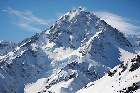 冬日积雪的山脉图片