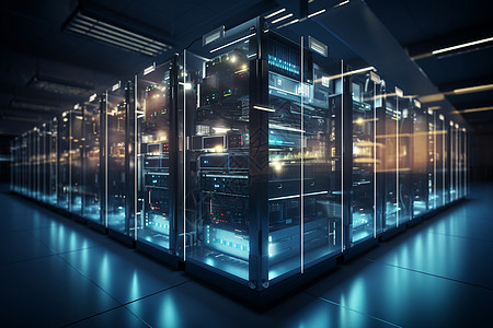 现代化的大型服务器数据中心背景图片