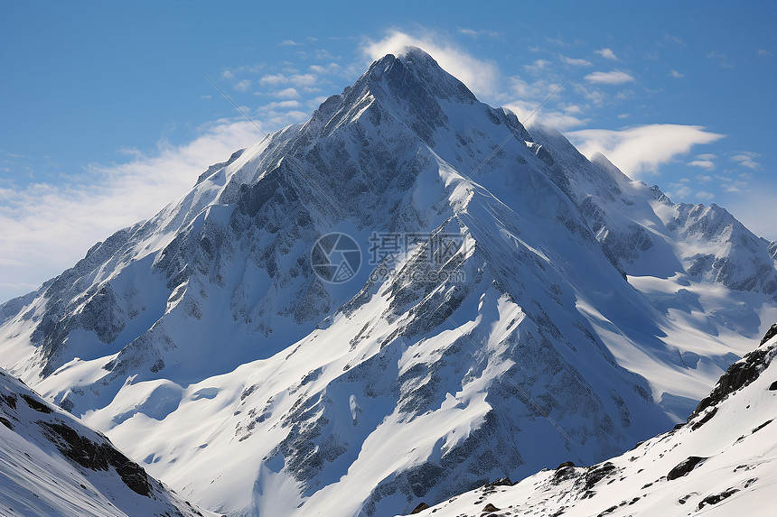 冰雪皑皑的的阿尔卑斯山脉景观图片