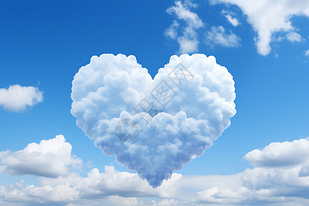 天空中的浪漫心形云彩图片