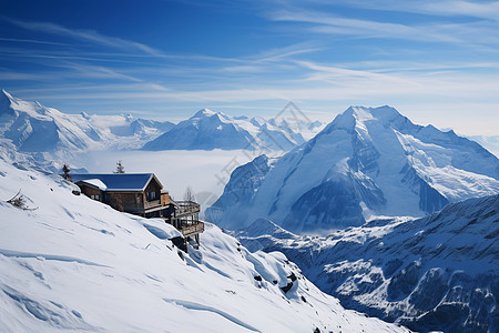 冬季雪白色的山谷景观背景图片