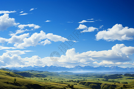 夏季美丽的山谷景观背景图片