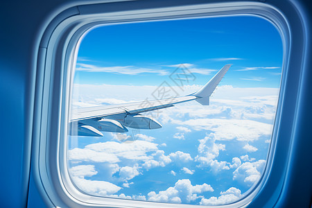 飞机窗外的美丽天空景观图片